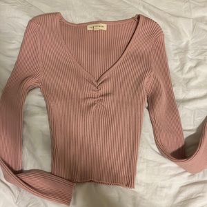 Blush pink la hearts knit top
